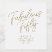 Einfache Moderne, fabelhaft 50 Personalisierter Ge Weinetikett (Einzelnes Label)