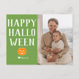 Einfache moderne Familie glücklich Halloween Foto  Feiertagspostkarte
