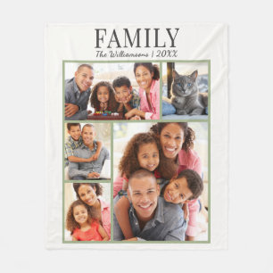 Einfache moderne Familien-Fotocollage Fleecedecke