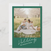 Einfache moderne Familienfoto-Weihnachten & Neujah Feiertagskarte (Vorderseite)