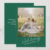 Einfache moderne Familienfoto-Weihnachten & Neujah Feiertagskarte (Vorne/Hinten)