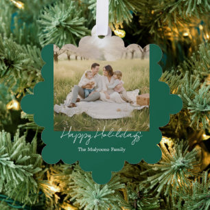 Einfache moderne Familienfoto-Weihnachts- und Neuj Ornament Karte