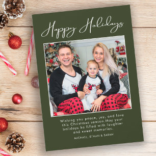 Einfache moderne Familienfoto-Weihnachtskarte Feiertagskarte