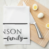 Einfache moderne Familienname Monogram Küchentuch (Viertel Falte)