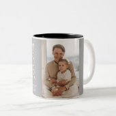 Einfache moderne Familienzüchter Tagesname Foto Zweifarbige Tasse (VorderseiteRechts)
