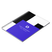 Einfache, moderne Farbblöcke Blau, Schwarz und Wei Notizblock (Linke Seite)