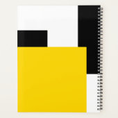 Einfache, moderne Farbblöcke Gelb, Weiß und Schwar Planer (Rückseite)