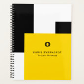 Einfache, moderne Farbblöcke Gelb, Weiß und Schwar Planer (Vorderseite)