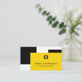 Einfache, moderne Farbblöcke Gelb, Weiß und Schwar Visitenkarte (Stehend Vorderseite)