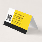 Einfache, moderne Farbblöcke Gelb, Weiß und Schwar Visitenkarten (Rückseite)