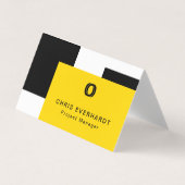 Einfache, moderne Farbblöcke Gelb, Weiß und Schwar Visitenkarten (Vorderseite)