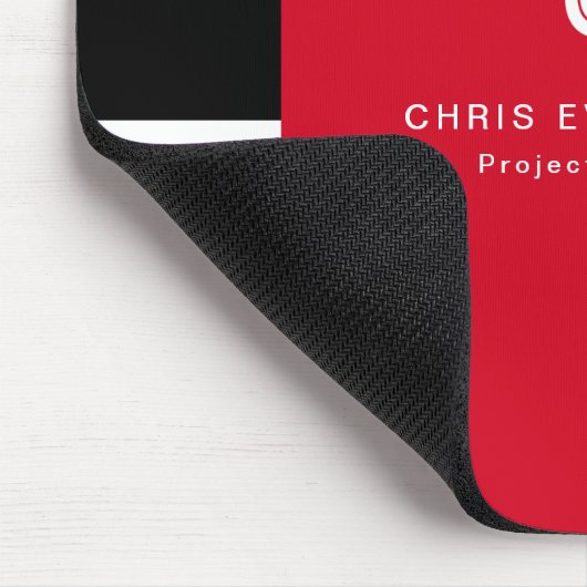 Einfache, moderne Farbblöcke rot, weiß und schwarz Mousepad (Ecke)