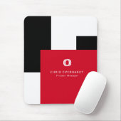 Einfache, moderne Farbblöcke rot, weiß und schwarz Mousepad (Mit Mouse)