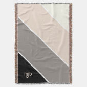 Einfache moderne Farbblockstreifen mit Monogramm Decke (Vorderseite Vertikal)