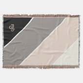 Einfache moderne Farbblockstreifen mit Monogramm Decke (Vorderseite)