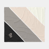 Einfache moderne Farbblockstreifen mit Monogramm Fleecedecke (Vorderseite (Horizontal))