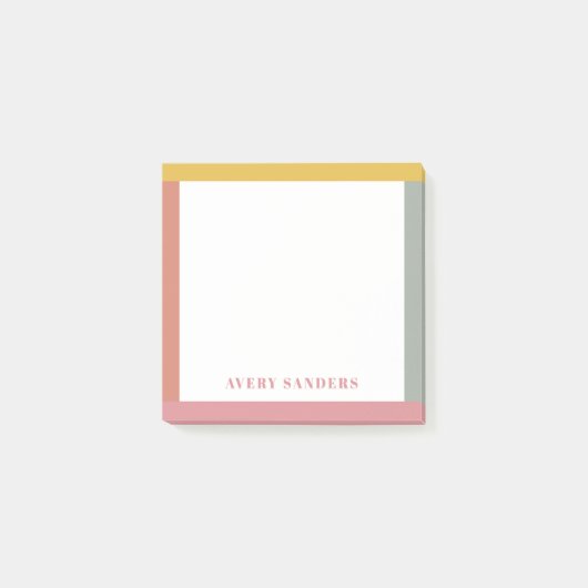 Einfache, moderne, farbenfrohe Grenzbezeichnung Post-it Klebezettel (Vorderseite)