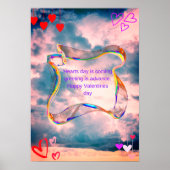 Einfache, moderne, farbenfrohe Herzbotschaft Poster (Vorne)