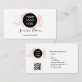 Einfache moderne Feminine Eleganter Chic QR-Code Visitenkarte (Vorne/Hinten)