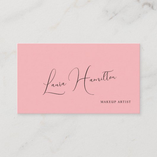 Einfache moderne feminine Schrift QR Code rosa Sch Visitenkarte (Vorderseite)