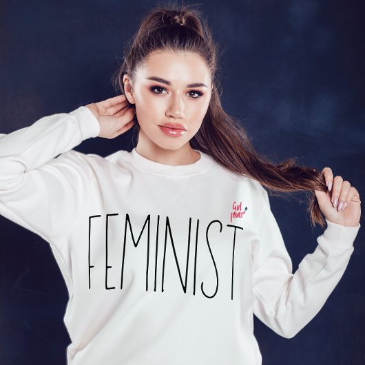 Einfache moderne feministische Script-Minimal-Girl Sweatshirt
