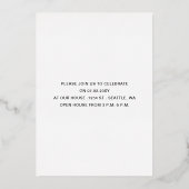 Einfache moderne, fette Briefe Foto Abschluss Foil Folieneinladung (Rückseite)