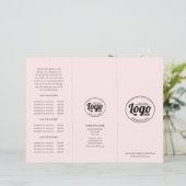 Einfache moderne Firmenlogos Pink-Trifold-Broschür (Stehend Vorderseite)