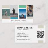 Einfache moderne Fitness mit vier Fotolagen Visitenkarte (Vorne/Hinten)