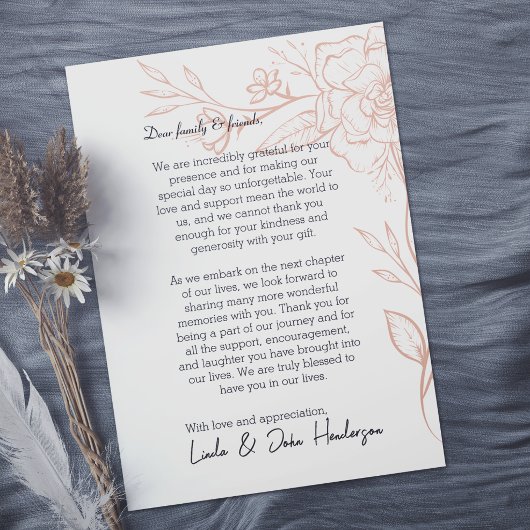 Einfache moderne florale QR Code Dankeschön Karte