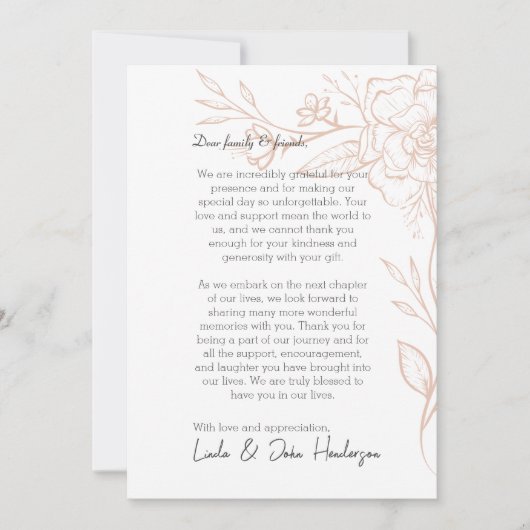 Einfache moderne florale QR Code Dankeschön Karte (Vorderseite)