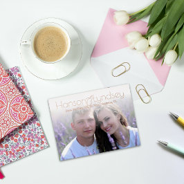 Einfache moderne Folie Save the Date Foto Postkart Folien Feiertagspostkarte