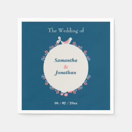 Einfache moderne Folk Style Blue Wedding Serviette