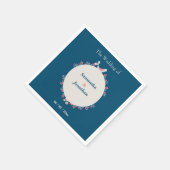 Einfache moderne Folk Style Blue Wedding Serviette (Ecke)