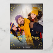 Einfache moderne Fossilien Foto Weihnachtskarte Folieneinladung (Vorderseite)