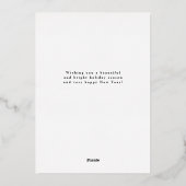 Einfache moderne Fossilien Foto Weihnachtskarte Folieneinladung (Rückseite)