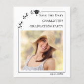 Einfache moderne Foto-Abschluss-Save-the-Date-Kart Flyer (Vorne)