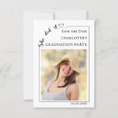 Einfache moderne Foto-Abschlussfeier - Save the Da Date (Vorderseite)