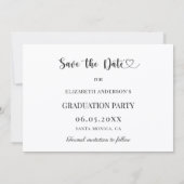Einfache moderne Foto-Abschlussfeier Save The Date (Rückseite)
