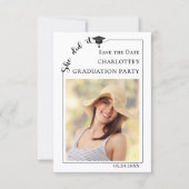 Einfache moderne Foto-Abschlussfeier Save-the-Date Save The Date (Vorderseite)