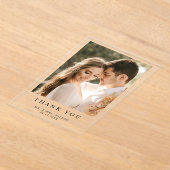 Einfache moderne Foto Akryllische Hochzeit Dankesc Acryleinladungen (Ablage )