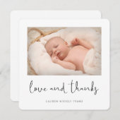 Einfache moderne Foto Babydusche Dankeskarte (Vorne/Hinten)