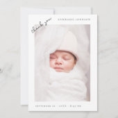 Einfache moderne Foto Babydusche Dankeskarte (Vorderseite)