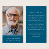 Einfache moderne Foto Beerdigungskarte (Vorne & Hinten)