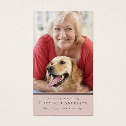 Einfache moderne Foto Beerdigungskarte (Vorderseite)