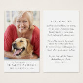 Einfache moderne Foto Beerdigungskarte (Vorne & Hinten)