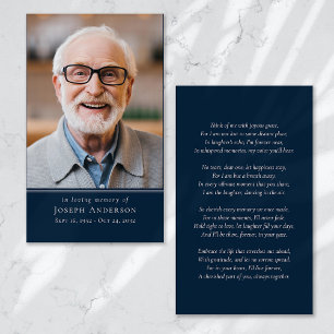 Einfache moderne Foto Beerdigungskarte