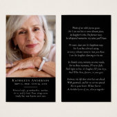 Einfache moderne Foto Beerdigungskarte (Vorne & Hinten)