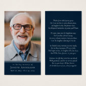 Einfache moderne Foto Beerdigungskarte (Vorne & Hinten)