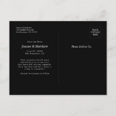 Einfache, moderne Foto Black Wedding rettet das Da Postkarte (Rückseite)
