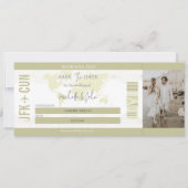 Einfache moderne Foto Boarding Pass Zielort Einladung (Vorderseite)